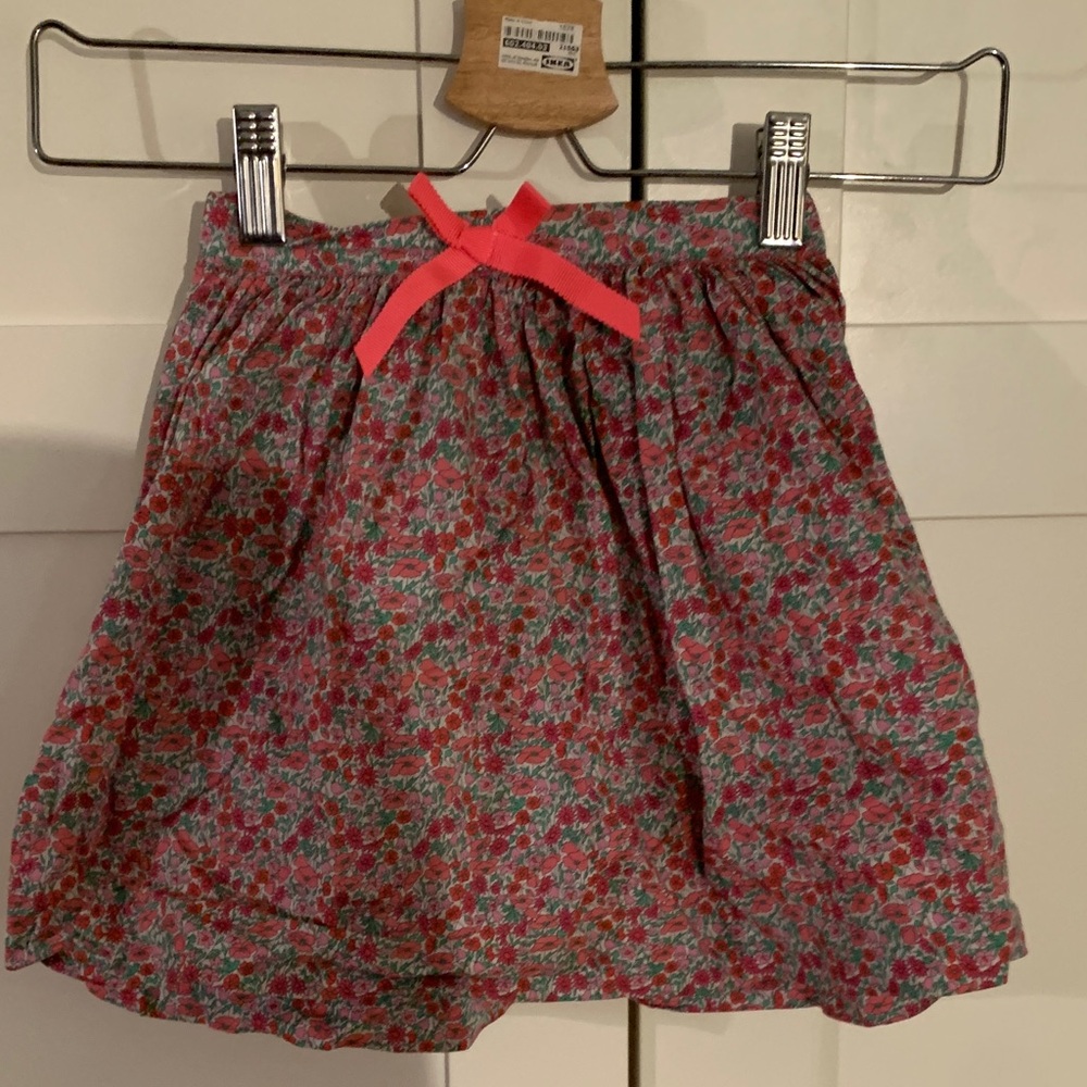 Jacadi Floral Skirt with Pink Bow 6US